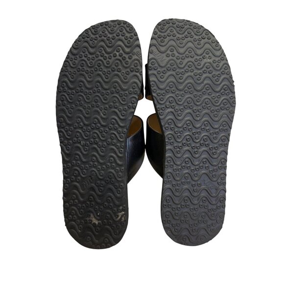 Sreeleathers Black Leather Cushioned Soles Open-Toe Chappal Sandals Sz 10US - Picture 8 of 8